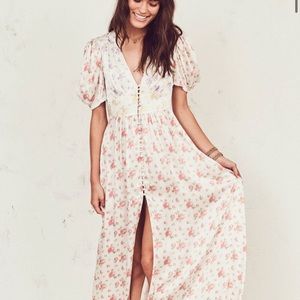 NEW Loveshackfancy floral print silk dress